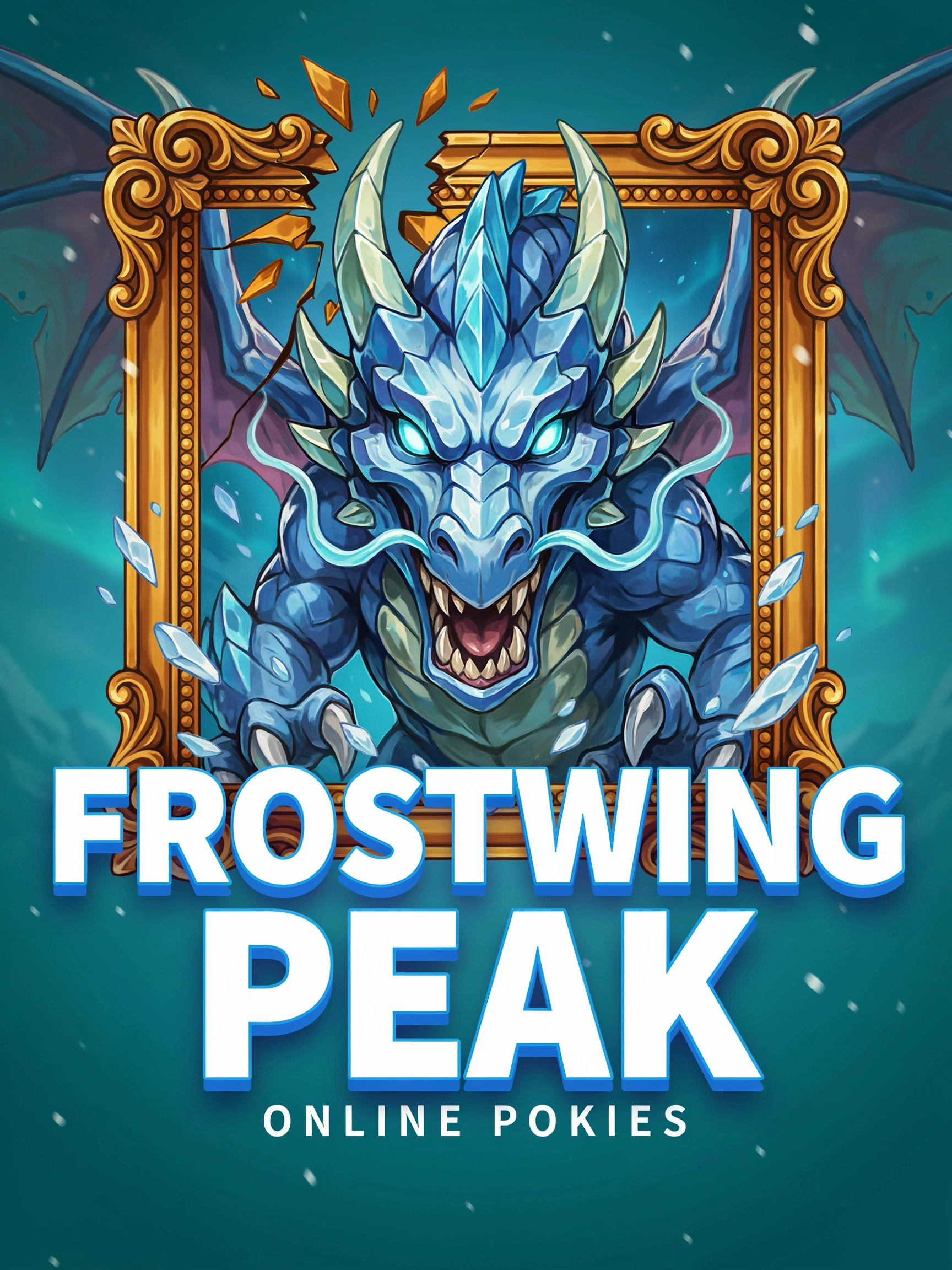 Title art for the Dragonspire Frostfall online pokie